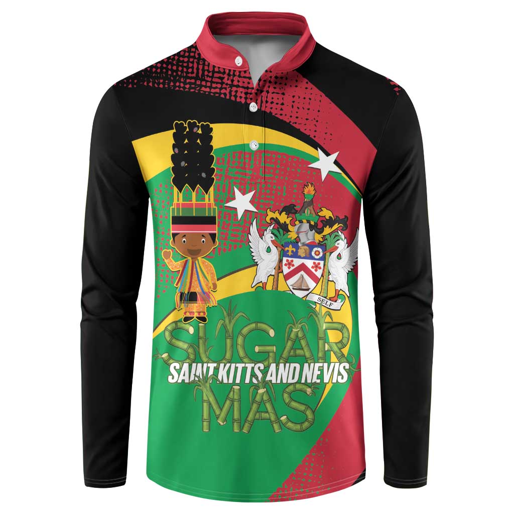 St Kitts and Nevis Sugar Mas Button Sweatshirt Caribbean Masquerade Flag Color - Wonder Print Shop
