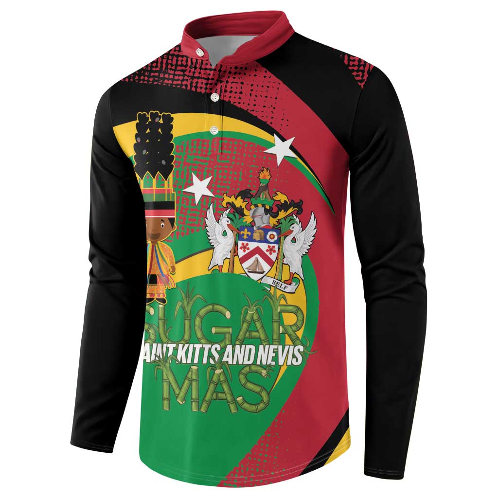 St Kitts and Nevis Sugar Mas Button Sweatshirt Caribbean Masquerade Flag Color - Wonder Print Shop