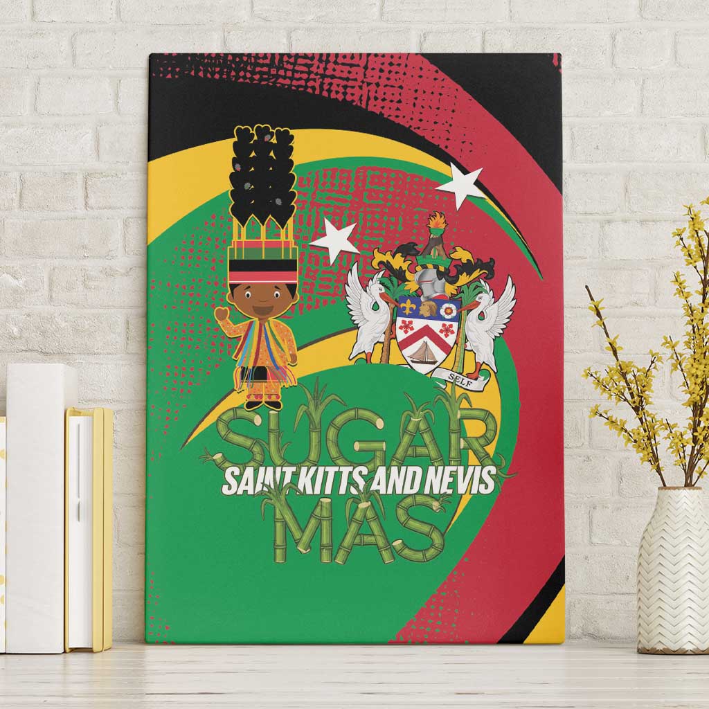 St Kitts and Nevis Sugar Mas Canvas Wall Art Caribbean Masquerade Flag Color - Wonder Print Shop