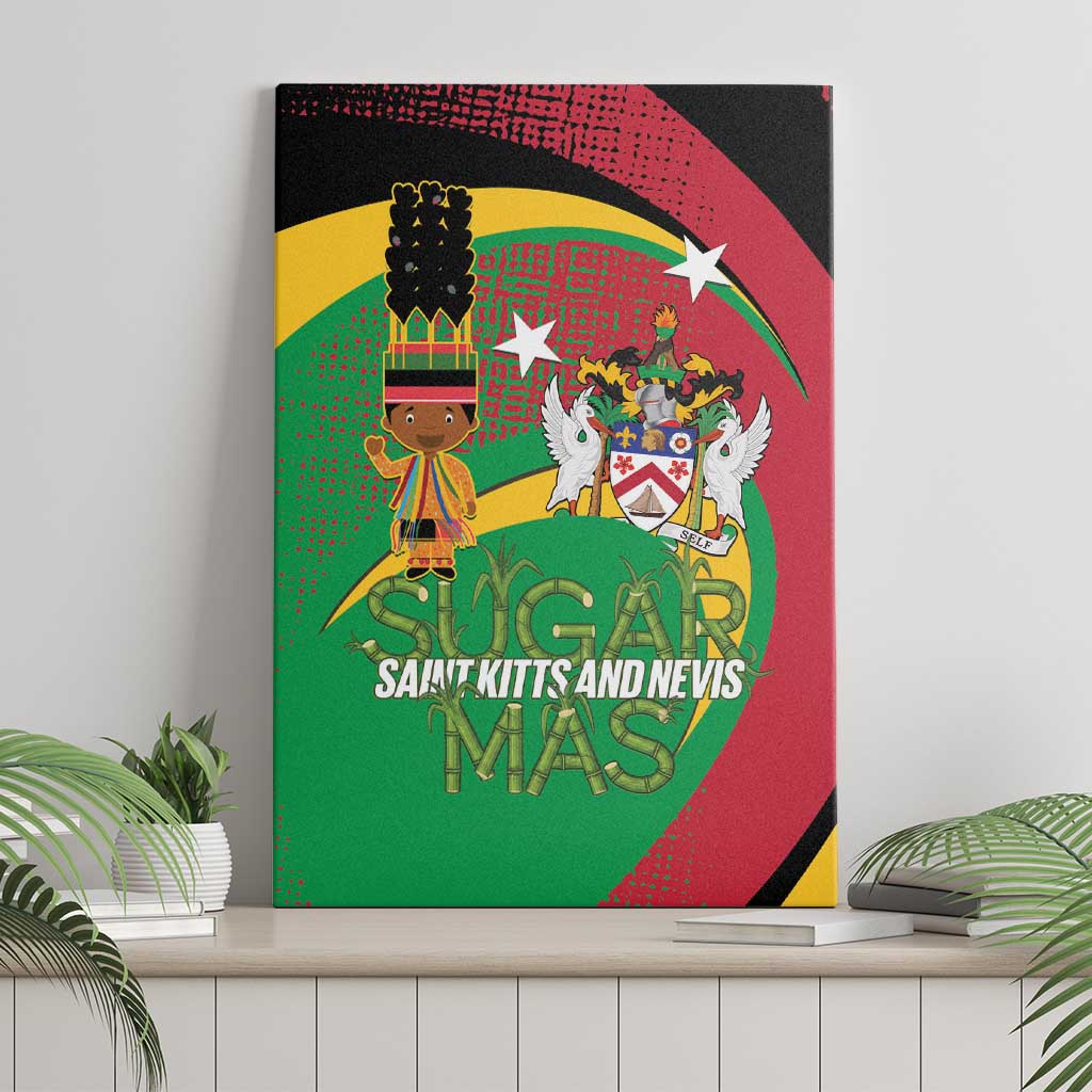 St Kitts and Nevis Sugar Mas Canvas Wall Art Caribbean Masquerade Flag Color - Wonder Print Shop