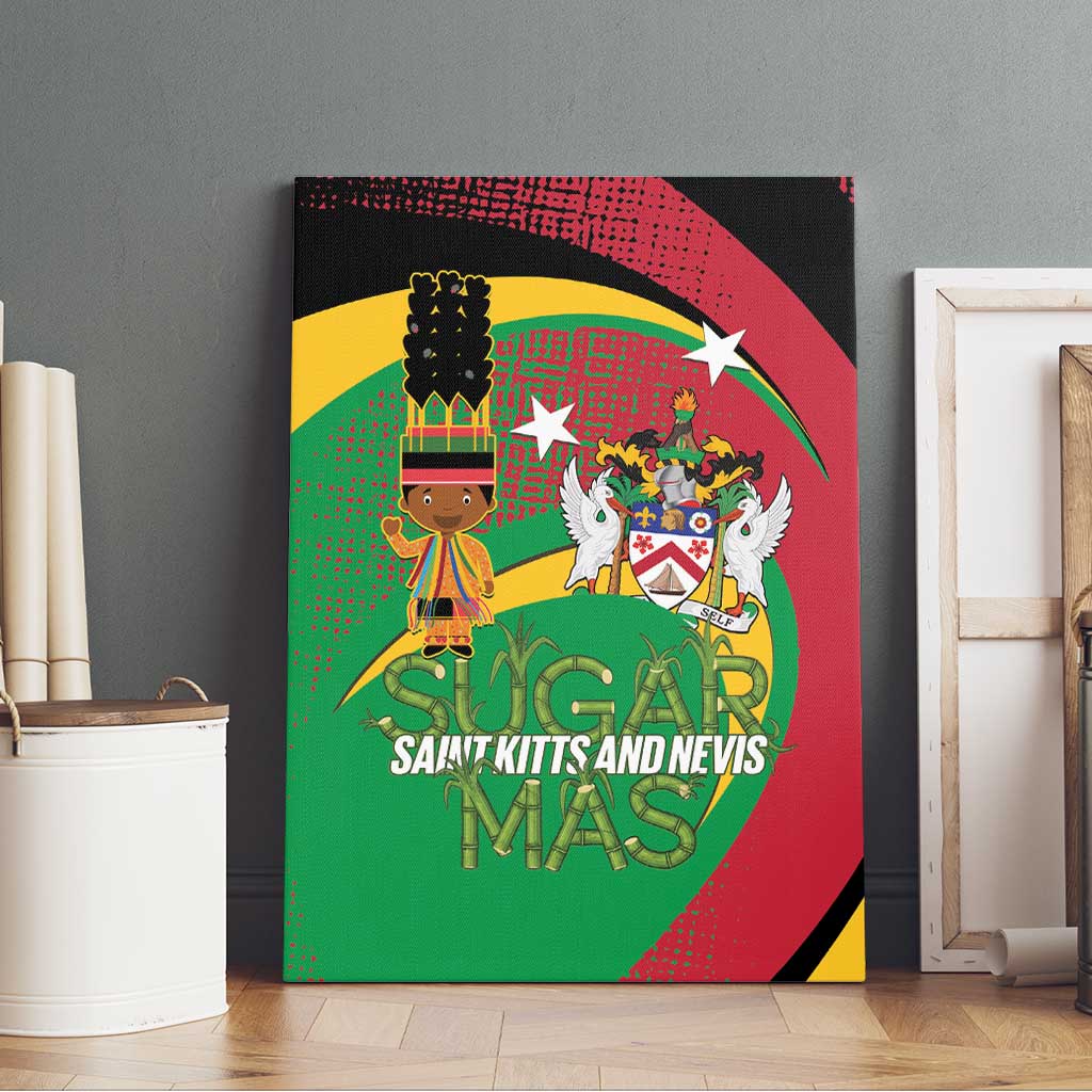 St Kitts and Nevis Sugar Mas Canvas Wall Art Caribbean Masquerade Flag Color - Wonder Print Shop