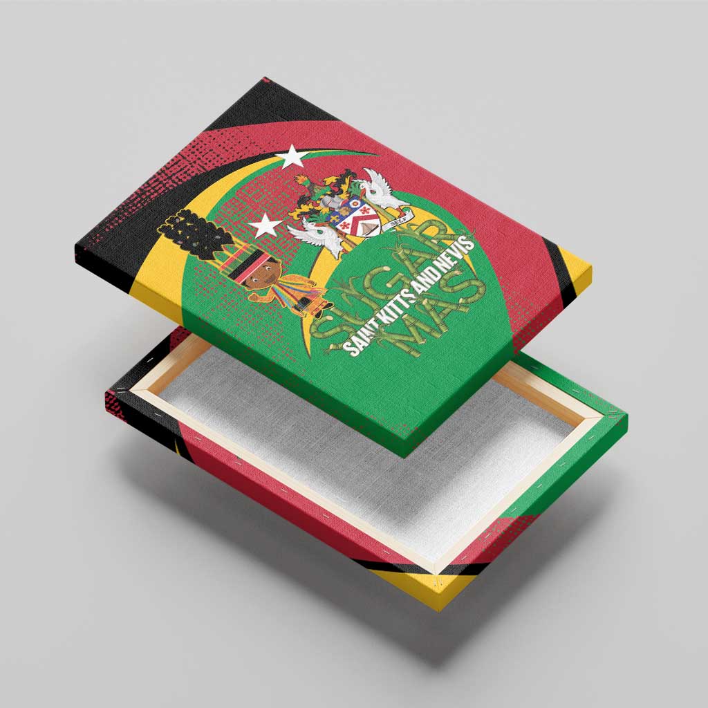 St Kitts and Nevis Sugar Mas Canvas Wall Art Caribbean Masquerade Flag Color - Wonder Print Shop