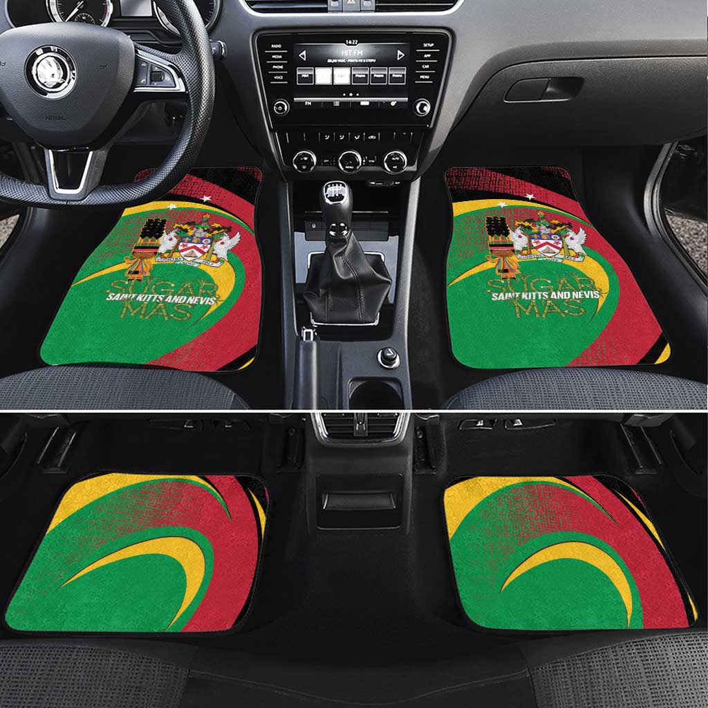 St Kitts and Nevis Sugar Mas Car Mats Caribbean Masquerade Flag Color - Wonder Print Shop