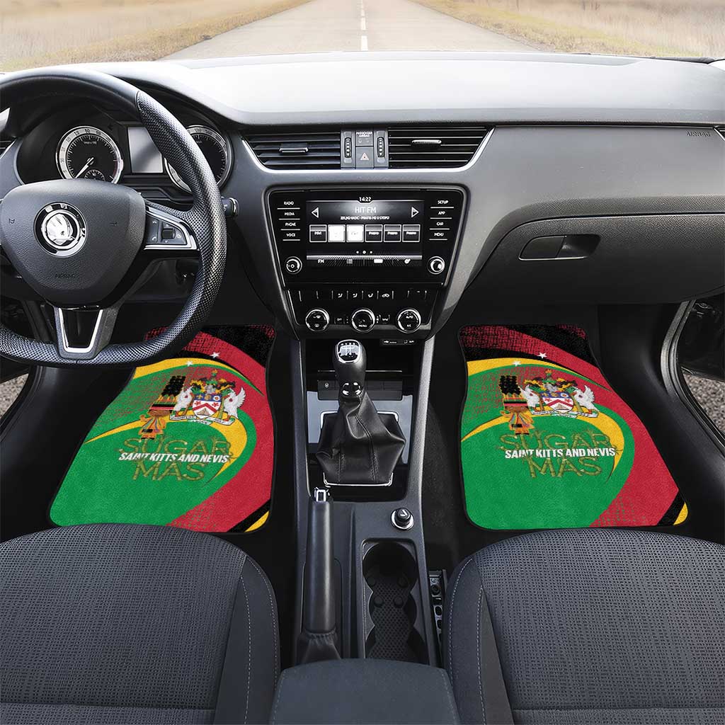 St Kitts and Nevis Sugar Mas Car Mats Caribbean Masquerade Flag Color - Wonder Print Shop