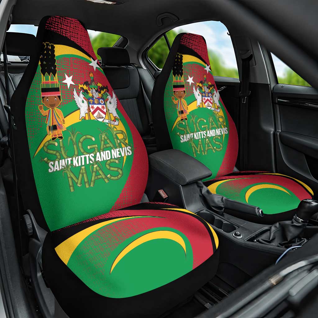 St Kitts and Nevis Sugar Mas Car Seat Cover Caribbean Masquerade Flag Color - Wonder Print Shop