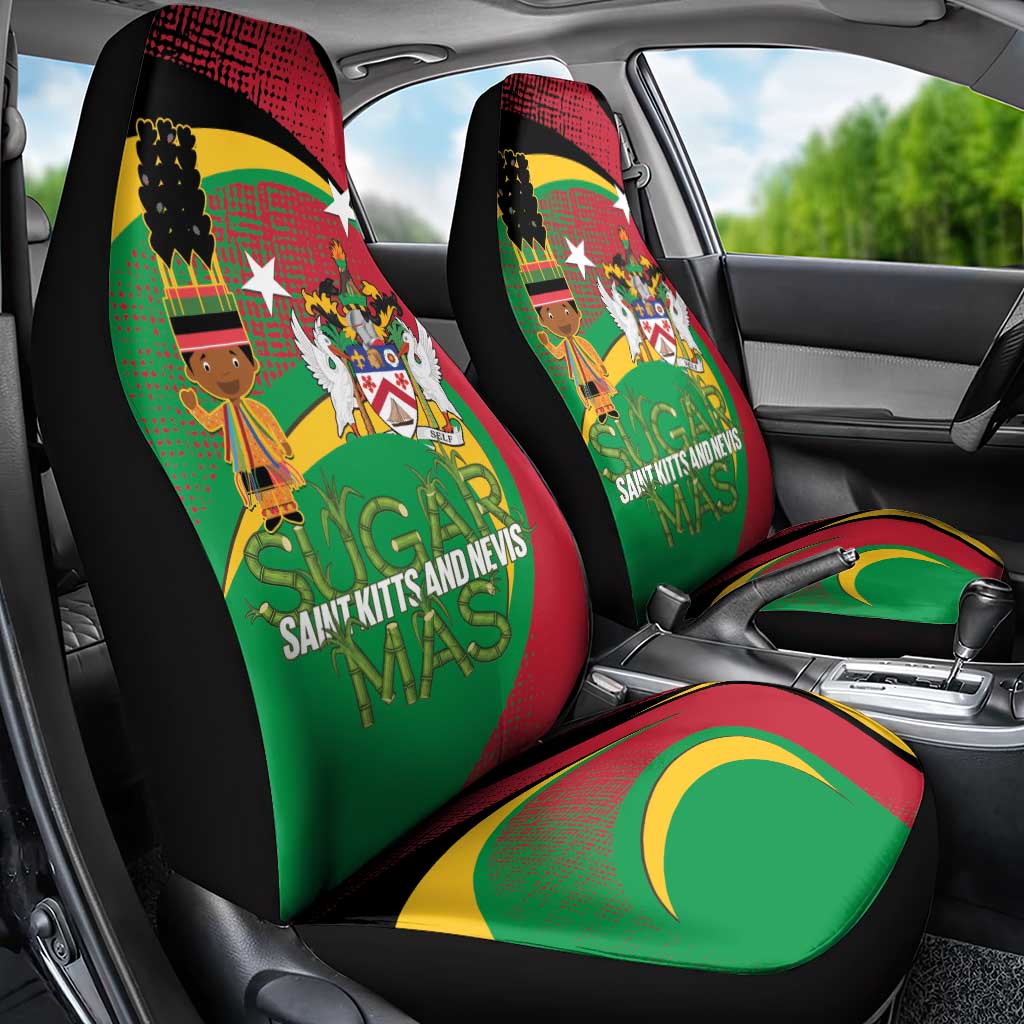 St Kitts and Nevis Sugar Mas Car Seat Cover Caribbean Masquerade Flag Color - Wonder Print Shop