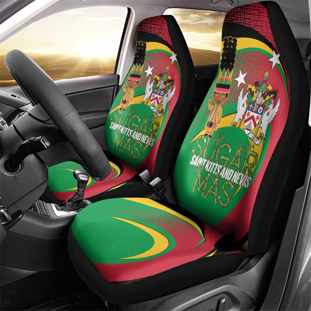 St Kitts and Nevis Sugar Mas Car Seat Cover Caribbean Masquerade Flag Color - Wonder Print Shop