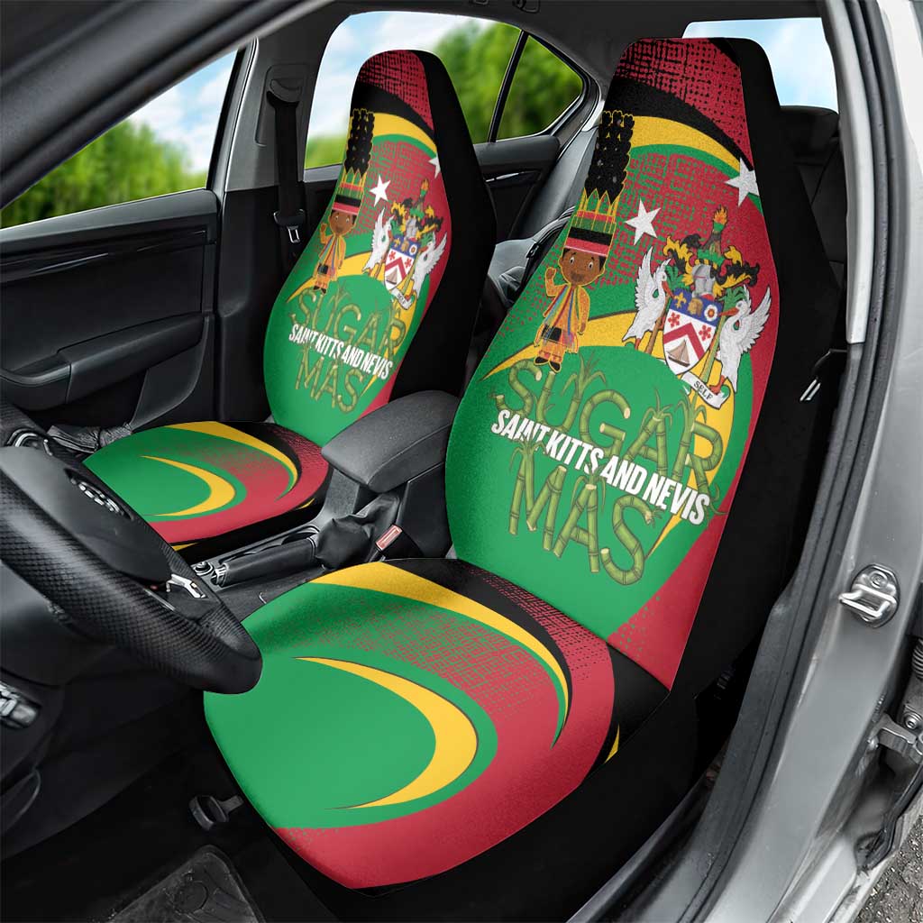 St Kitts and Nevis Sugar Mas Car Seat Cover Caribbean Masquerade Flag Color - Wonder Print Shop