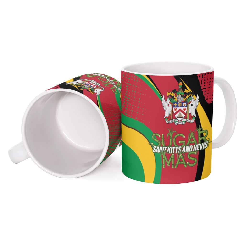 St Kitts and Nevis Sugar Mas Ceramic Mug Caribbean Masquerade Flag Color - Wonder Print Shop