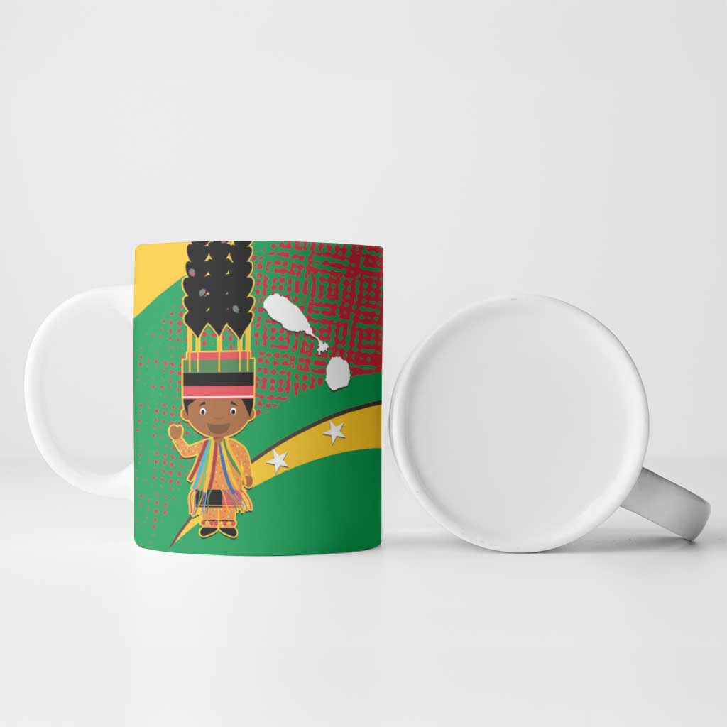 St Kitts and Nevis Sugar Mas Ceramic Mug Caribbean Masquerade Flag Color - Wonder Print Shop