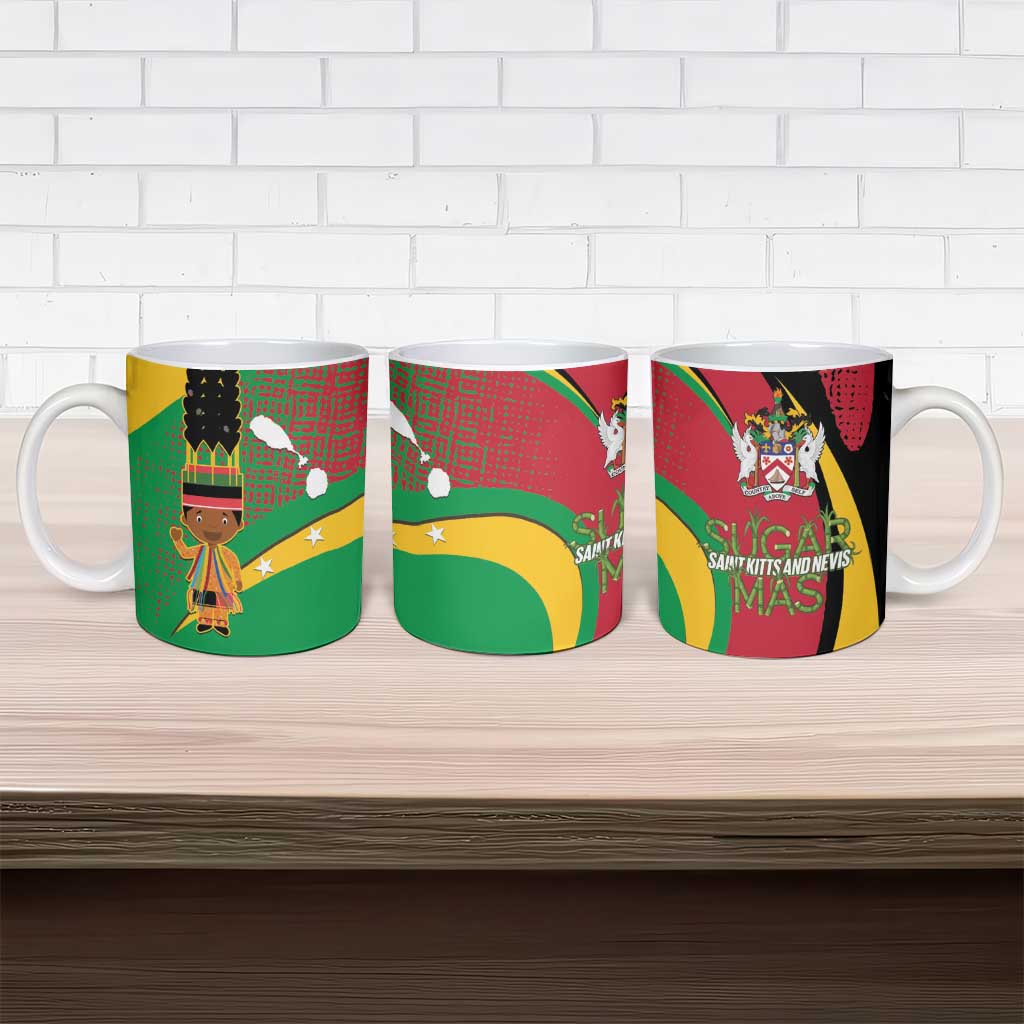St Kitts and Nevis Sugar Mas Ceramic Mug Caribbean Masquerade Flag Color - Wonder Print Shop