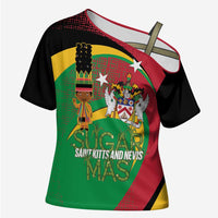 St Kitts and Nevis Sugar Mas Cross Shoulder Shirt Caribbean Masquerade Flag Color - Wonder Print Shop