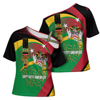 St Kitts and Nevis Sugar Mas Cross Shoulder Shirt Caribbean Masquerade Flag Color - Wonder Print Shop