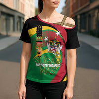 St Kitts and Nevis Sugar Mas Cross Shoulder Shirt Caribbean Masquerade Flag Color - Wonder Print Shop