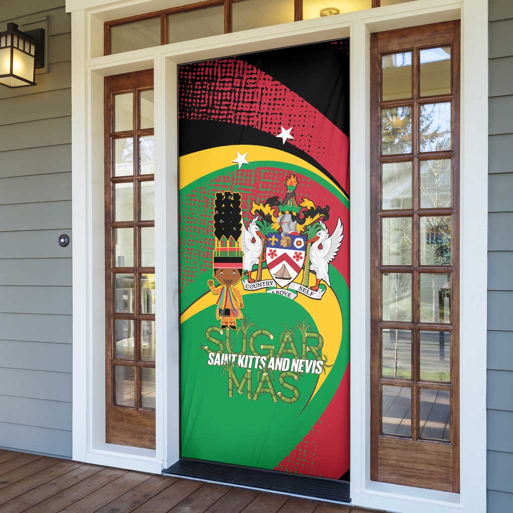 St Kitts and Nevis Sugar Mas Door Cover Caribbean Masquerade Flag Color - Wonder Print Shop