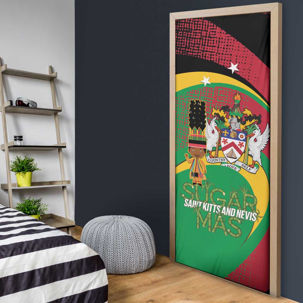 St Kitts and Nevis Sugar Mas Door Cover Caribbean Masquerade Flag Color - Wonder Print Shop