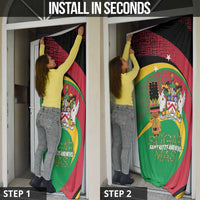 St Kitts and Nevis Sugar Mas Door Cover Caribbean Masquerade Flag Color - Wonder Print Shop