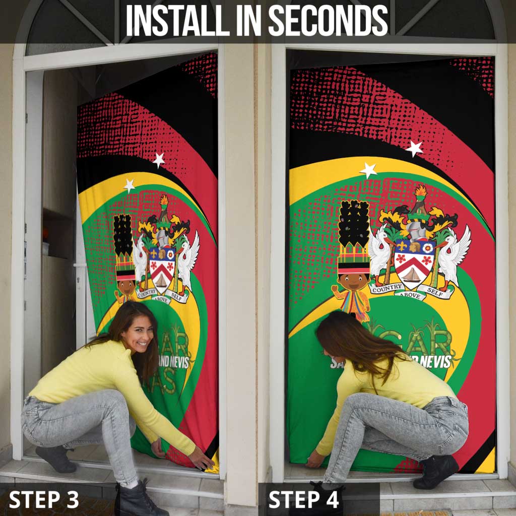 St Kitts and Nevis Sugar Mas Door Cover Caribbean Masquerade Flag Color - Wonder Print Shop