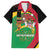 St Kitts and Nevis Sugar Mas Family Matching Long Sleeve Bodycon Dress and Hawaiian Shirt Caribbean Masquerade Flag Color - Wonder Print Shop