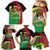 St Kitts and Nevis Sugar Mas Family Matching Mermaid Dress and Hawaiian Shirt Caribbean Masquerade Flag Color - Wonder Print Shop