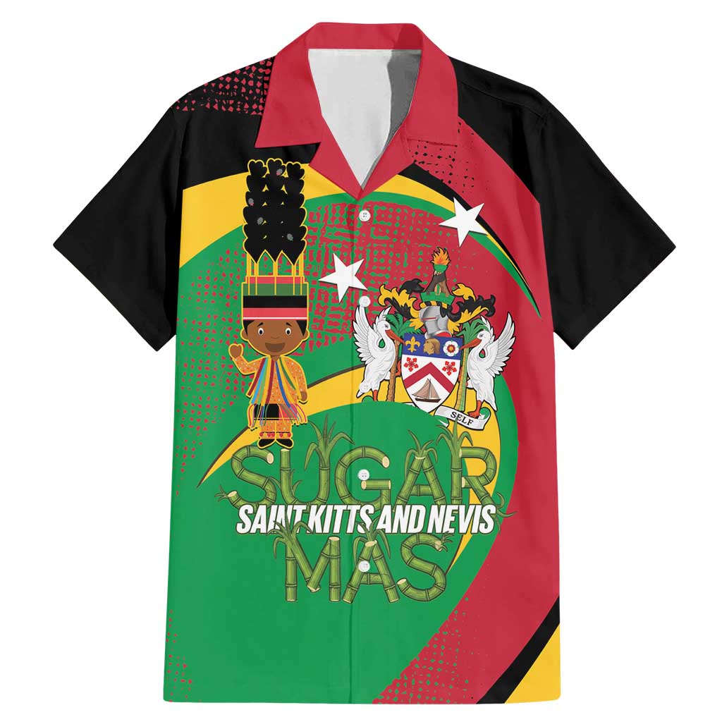 St Kitts and Nevis Sugar Mas Family Matching Mermaid Dress and Hawaiian Shirt Caribbean Masquerade Flag Color - Wonder Print Shop