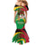 St Kitts and Nevis Sugar Mas Family Matching Mermaid Dress and Hawaiian Shirt Caribbean Masquerade Flag Color - Wonder Print Shop