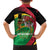 St Kitts and Nevis Sugar Mas Family Matching Off The Shoulder Long Sleeve Dress and Hawaiian Shirt Caribbean Masquerade Flag Color - Wonder Print Shop