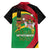 St Kitts and Nevis Sugar Mas Family Matching Off The Shoulder Long Sleeve Dress and Hawaiian Shirt Caribbean Masquerade Flag Color - Wonder Print Shop