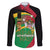St Kitts and Nevis Sugar Mas Family Matching Off The Shoulder Long Sleeve Dress and Hawaiian Shirt Caribbean Masquerade Flag Color - Wonder Print Shop