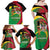 St Kitts and Nevis Sugar Mas Family Matching Off Shoulder Maxi Dress and Hawaiian Shirt Caribbean Masquerade Flag Color - Wonder Print Shop