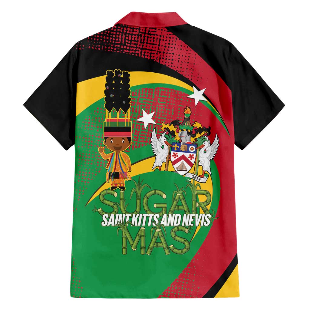 St Kitts and Nevis Sugar Mas Family Matching Puletasi and Hawaiian Shirt Caribbean Masquerade Flag Color - Wonder Print Shop