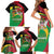 St Kitts and Nevis Sugar Mas Family Matching Short Sleeve Bodycon Dress and Hawaiian Shirt Caribbean Masquerade Flag Color - Wonder Print Shop