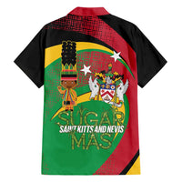 St Kitts and Nevis Sugar Mas Family Matching Short Sleeve Bodycon Dress and Hawaiian Shirt Caribbean Masquerade Flag Color - Wonder Print Shop
