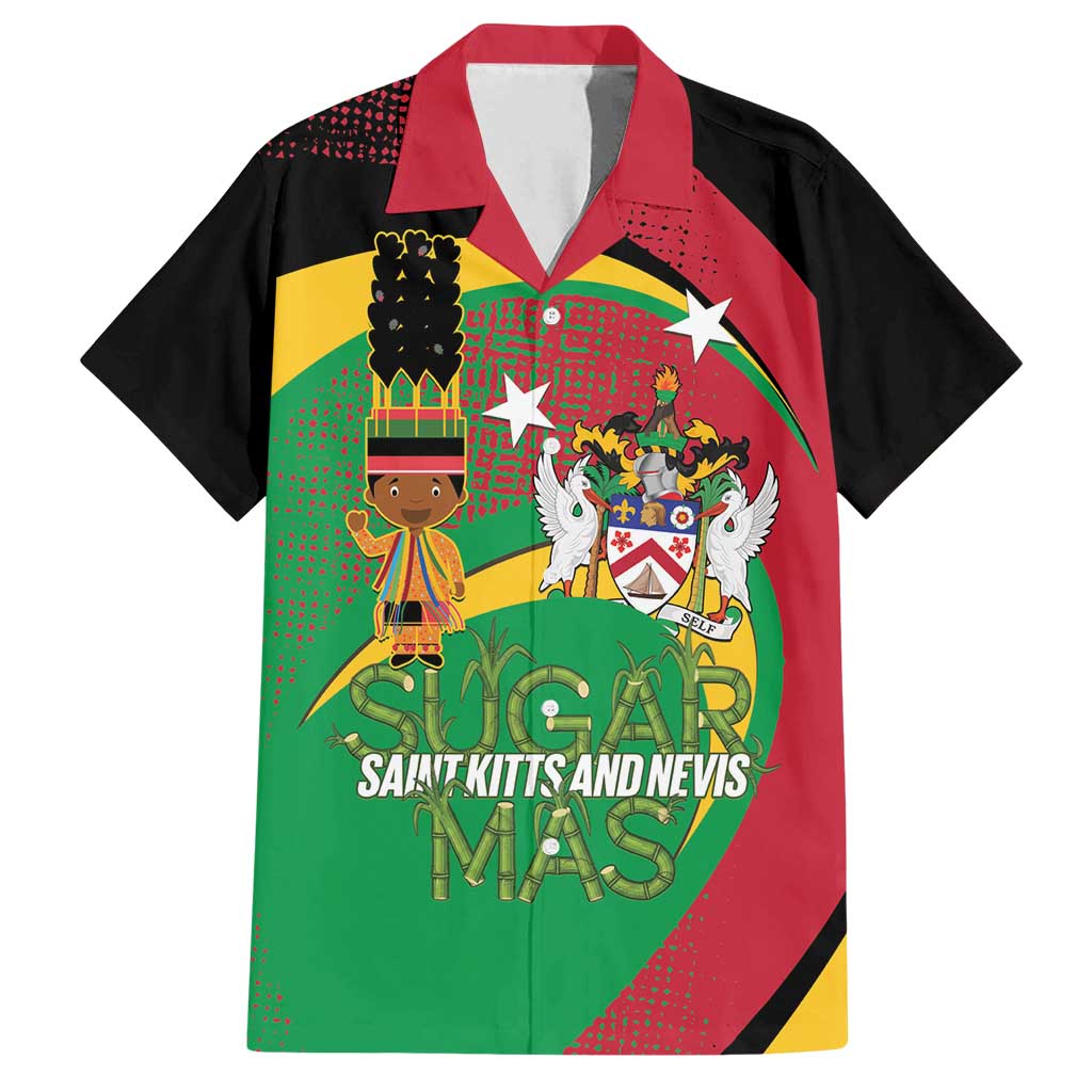 St Kitts and Nevis Sugar Mas Family Matching Tank Maxi Dress and Hawaiian Shirt Caribbean Masquerade Flag Color - Wonder Print Shop