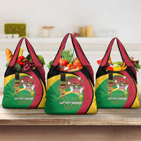 St Kitts and Nevis Sugar Mas Grocery Bag Caribbean Masquerade Flag Color - Wonder Print Shop