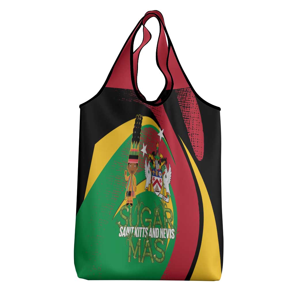 St Kitts and Nevis Sugar Mas Grocery Bag Caribbean Masquerade Flag Color - Wonder Print Shop