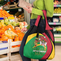 St Kitts and Nevis Sugar Mas Grocery Bag Caribbean Masquerade Flag Color - Wonder Print Shop