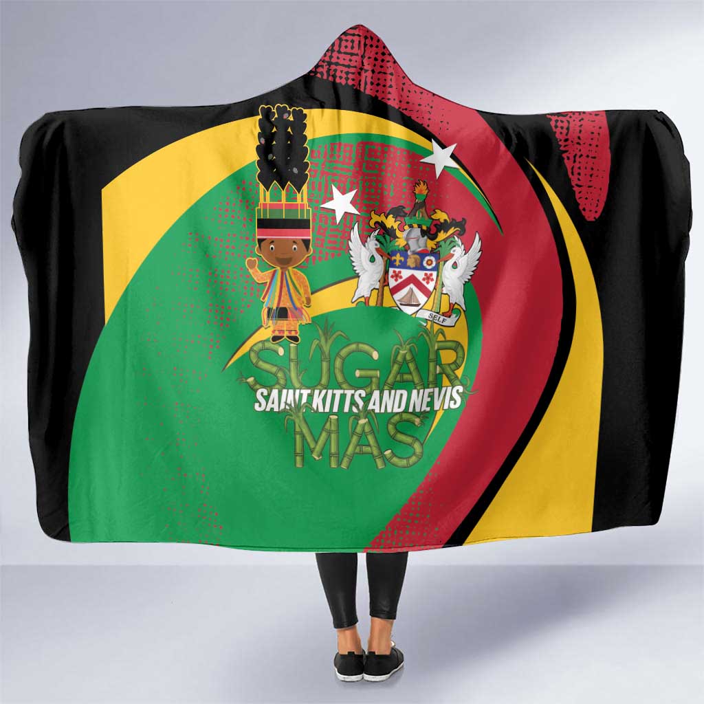 St Kitts and Nevis Sugar Mas Hooded Blanket Caribbean Masquerade Flag Color - Wonder Print Shop