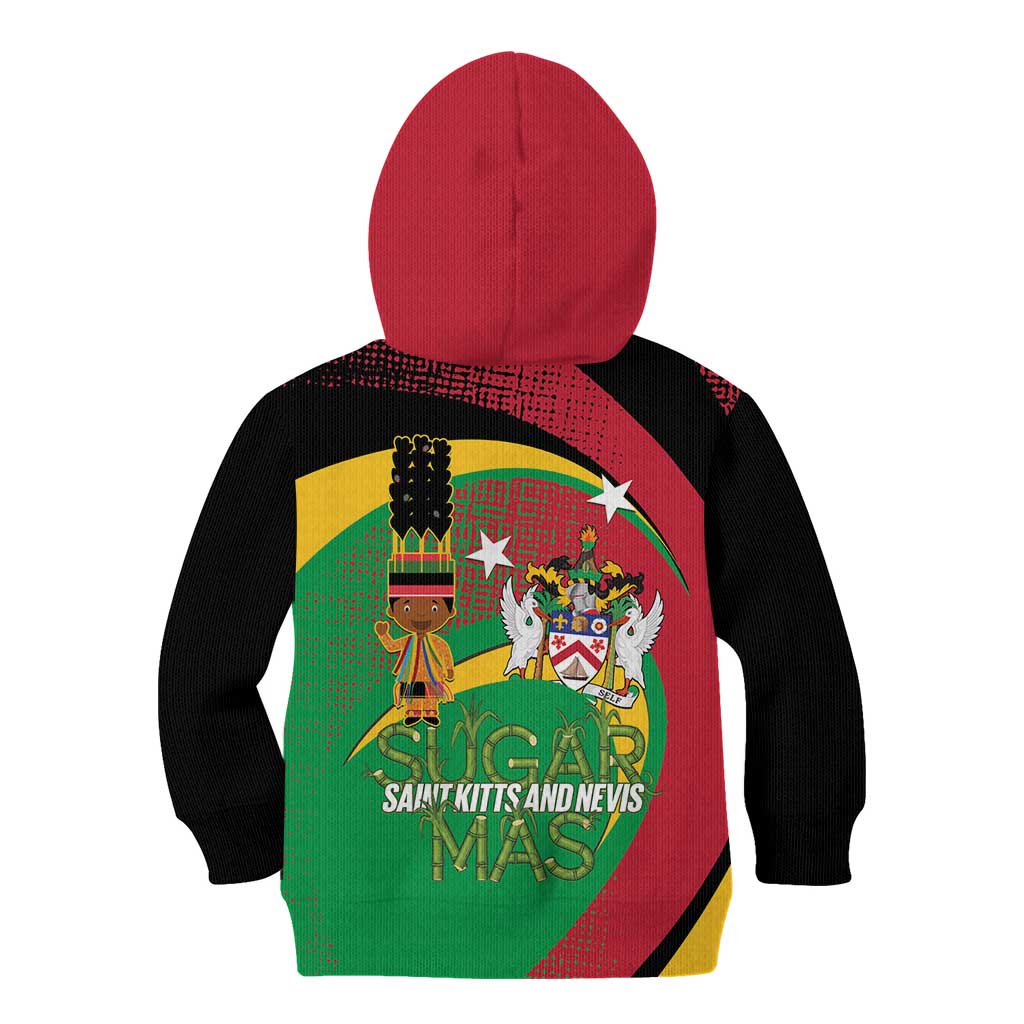 St Kitts and Nevis Sugar Mas Kid Hoodie Caribbean Masquerade Flag Color - Wonder Print Shop