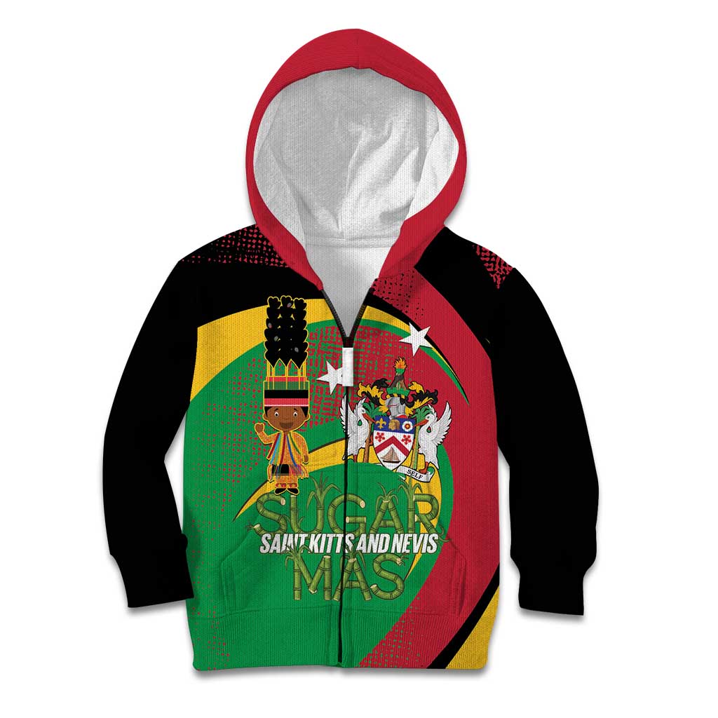 St Kitts and Nevis Sugar Mas Kid Hoodie Caribbean Masquerade Flag Color - Wonder Print Shop