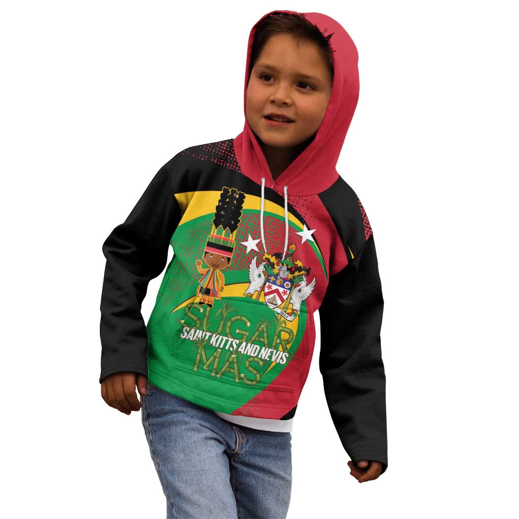 St Kitts and Nevis Sugar Mas Kid Hoodie Caribbean Masquerade Flag Color - Wonder Print Shop