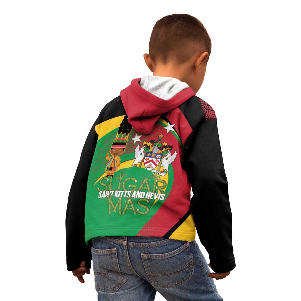 St Kitts and Nevis Sugar Mas Kid Hoodie Caribbean Masquerade Flag Color - Wonder Print Shop