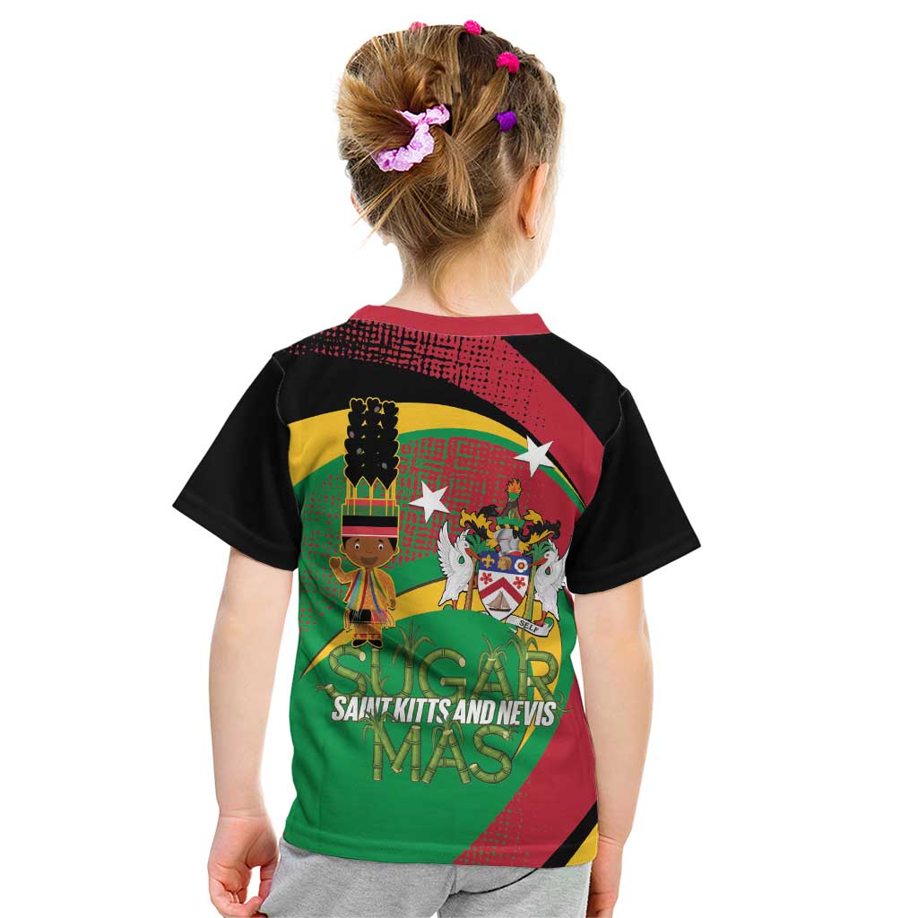 St Kitts and Nevis Sugar Mas Kid T Shirt Caribbean Masquerade Flag Color - Wonder Print Shop
