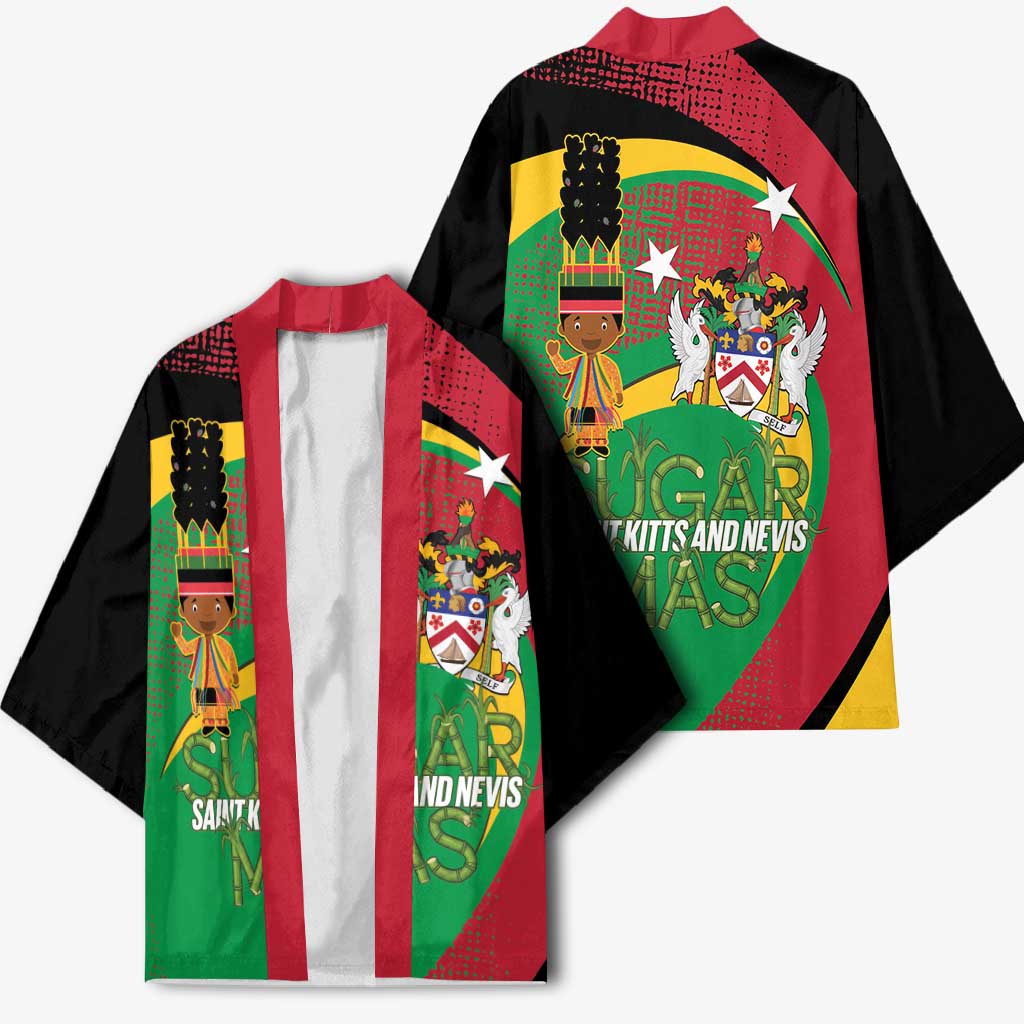 St Kitts and Nevis Sugar Mas Kimono Caribbean Masquerade Flag Color - Wonder Print Shop
