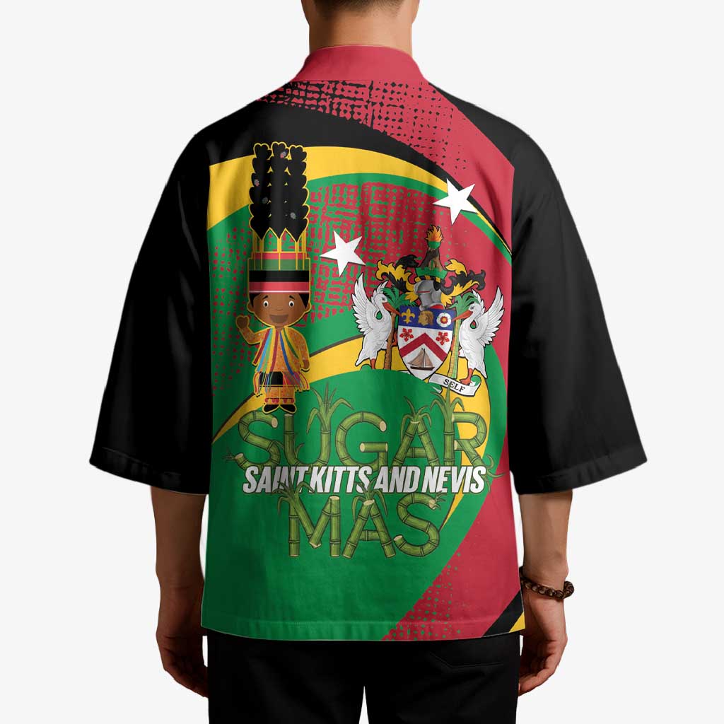 St Kitts and Nevis Sugar Mas Kimono Caribbean Masquerade Flag Color - Wonder Print Shop