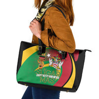 St Kitts and Nevis Sugar Mas Leather Tote Bag Caribbean Masquerade Flag Color - Wonder Print Shop