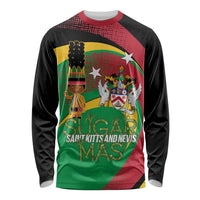 St Kitts and Nevis Sugar Mas Long Sleeve Shirt Caribbean Masquerade Flag Color - Wonder Print Shop