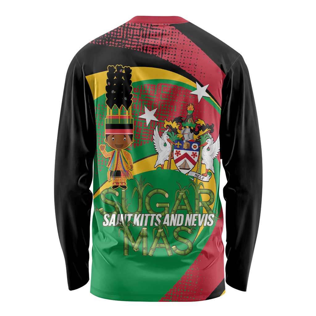 St Kitts and Nevis Sugar Mas Long Sleeve Shirt Caribbean Masquerade Flag Color - Wonder Print Shop