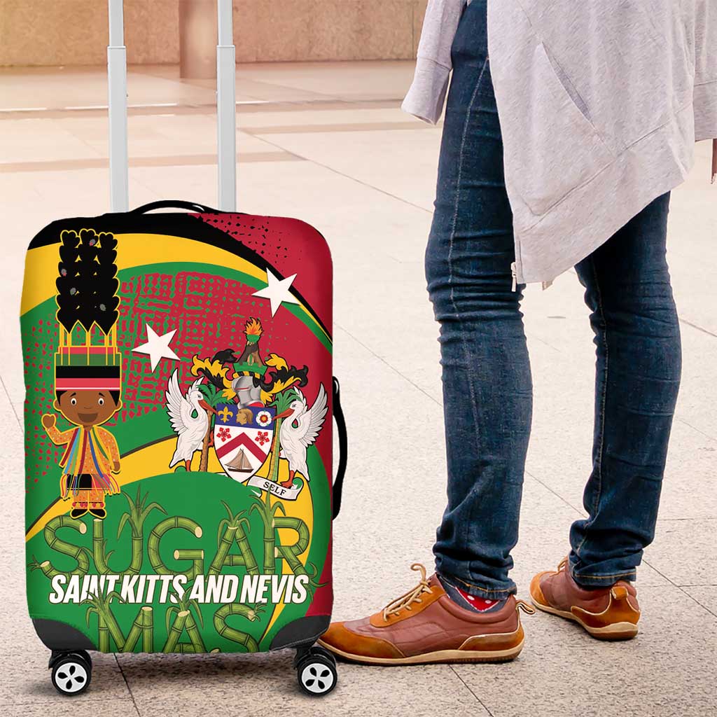 St Kitts and Nevis Sugar Mas Luggage Cover Caribbean Masquerade Flag Color - Wonder Print Shop