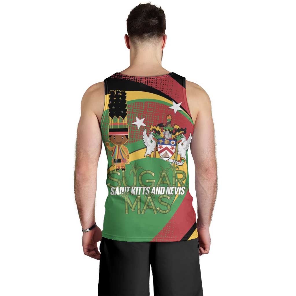 St Kitts and Nevis Sugar Mas Men Tank Top Caribbean Masquerade Flag Color - Wonder Print Shop